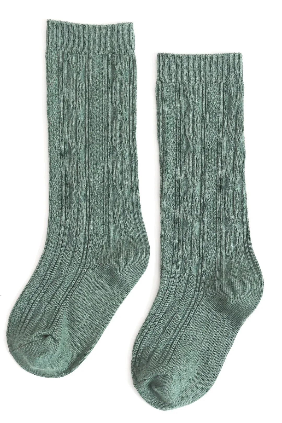 Solid Cable Knit Knee High Socks