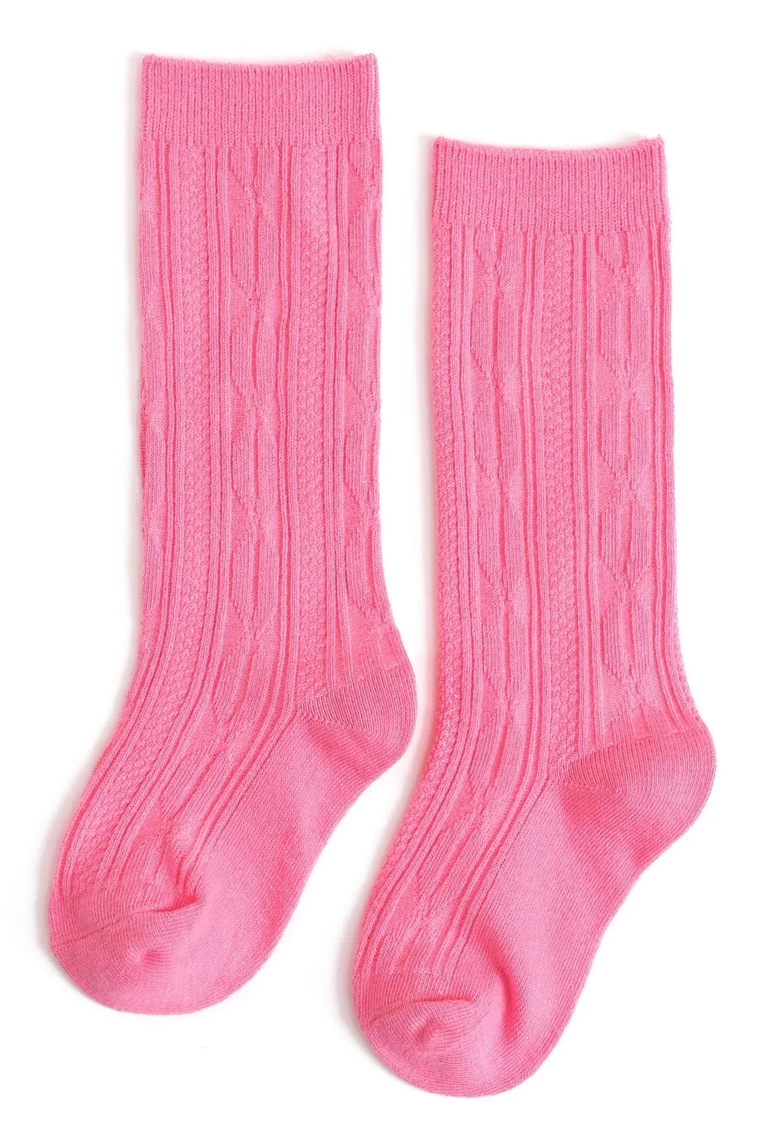 Solid Cable Knit Knee High Socks