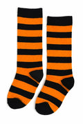 Orange & Black Striped Knee High Socks