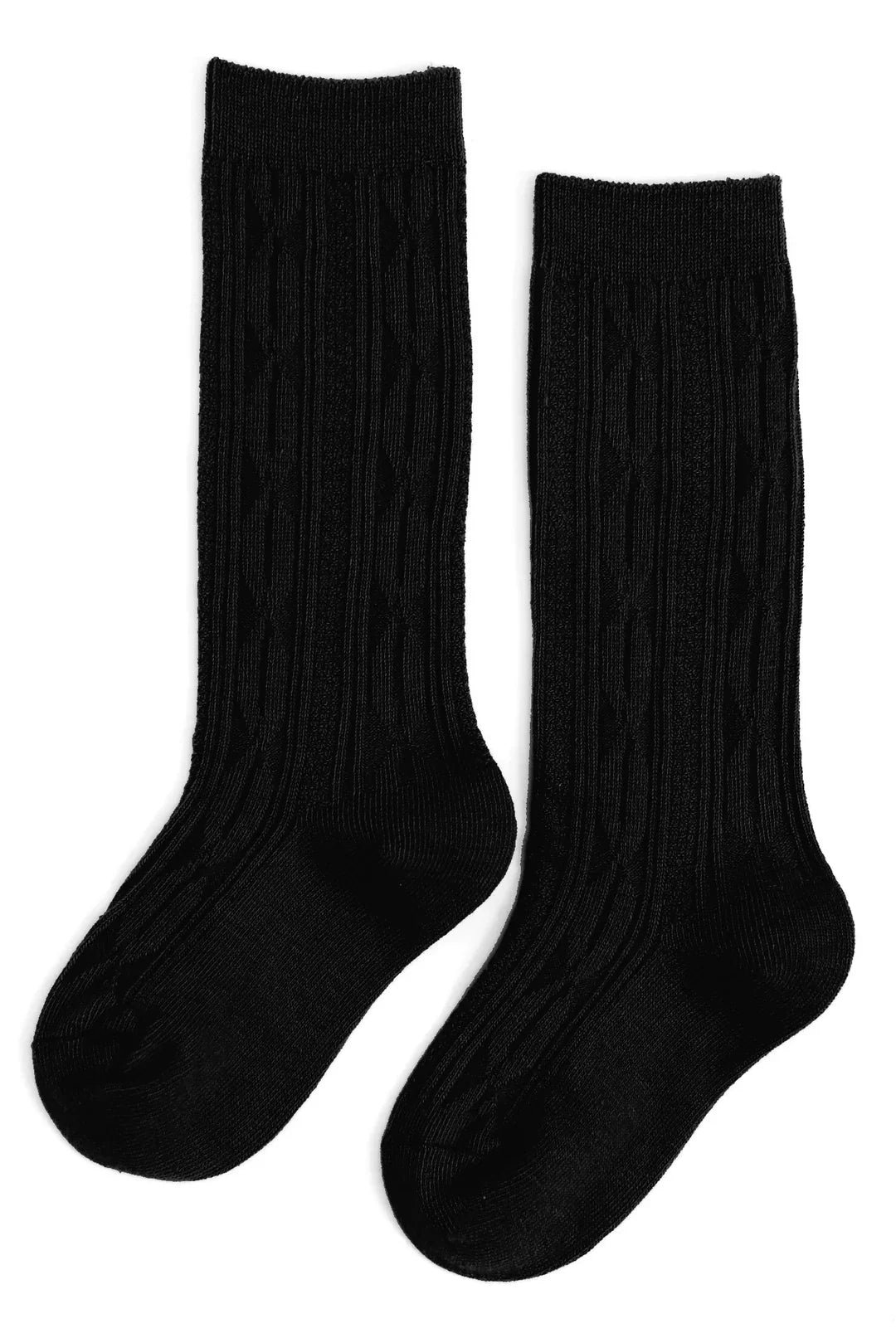 Solid Cable Knit Knee High Socks