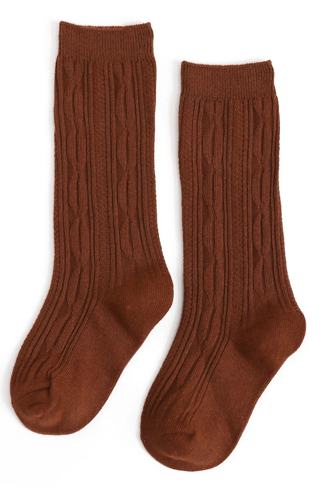 Solid Cable Knit Knee High Socks
