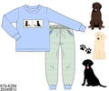 PO31: SMOCKED PUPS BOY JOGGER SET