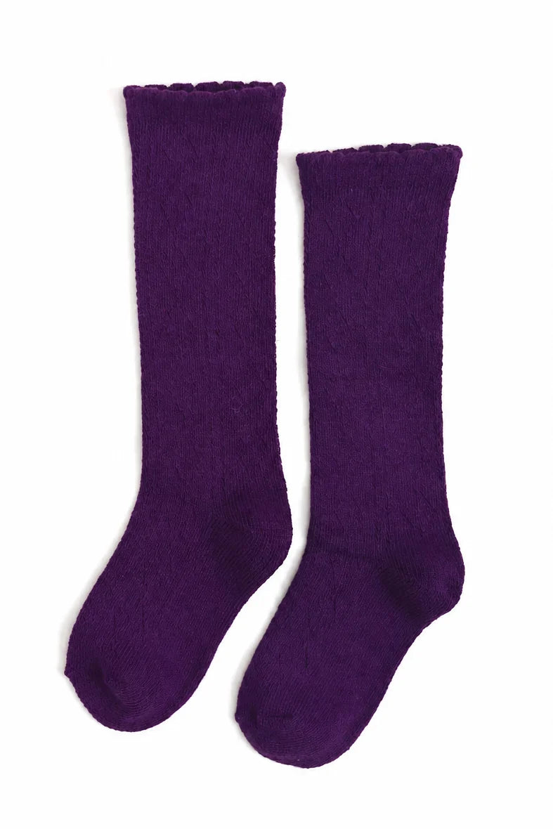 Fancy Open Knit Knee High Socks