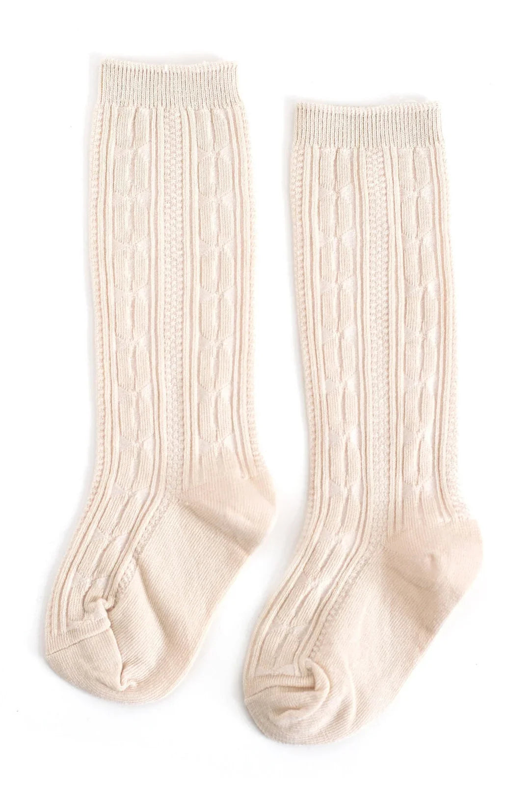 Solid Cable Knit Knee High Socks
