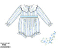 PO31: GIRL'S ONLY BLUE EMBROIDERED ROSE BUBBLE