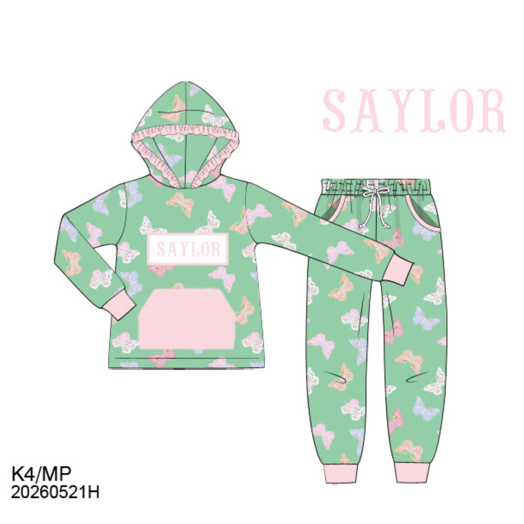 PO31: GIRL SMOCKED SETS BUTTERFLIES