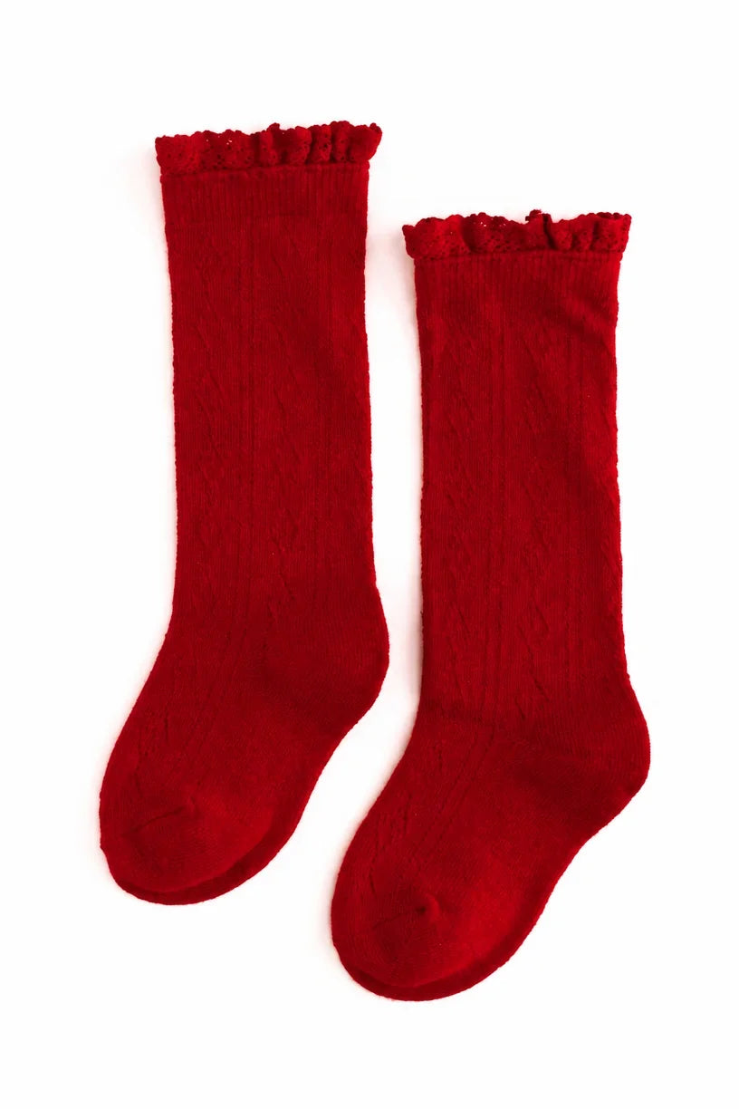 Fancy Open Knit Knee High Socks