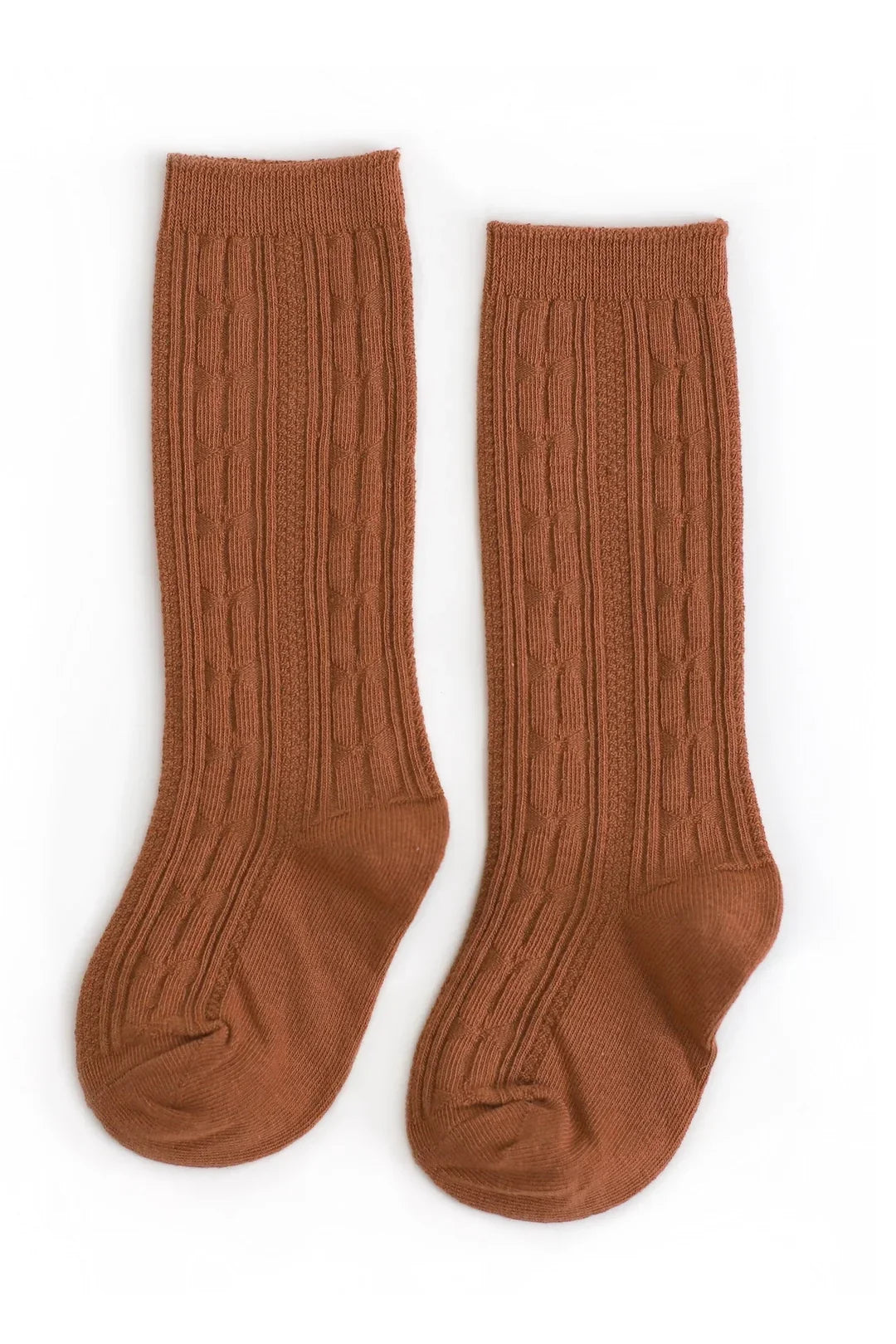Solid Cable Knit Knee High Socks