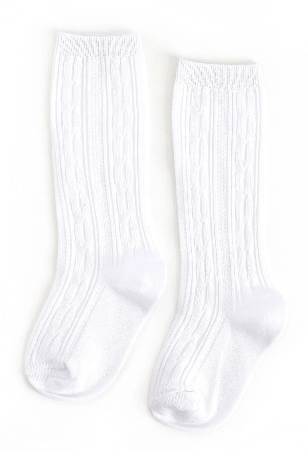 Solid Cable Knit Knee High Socks