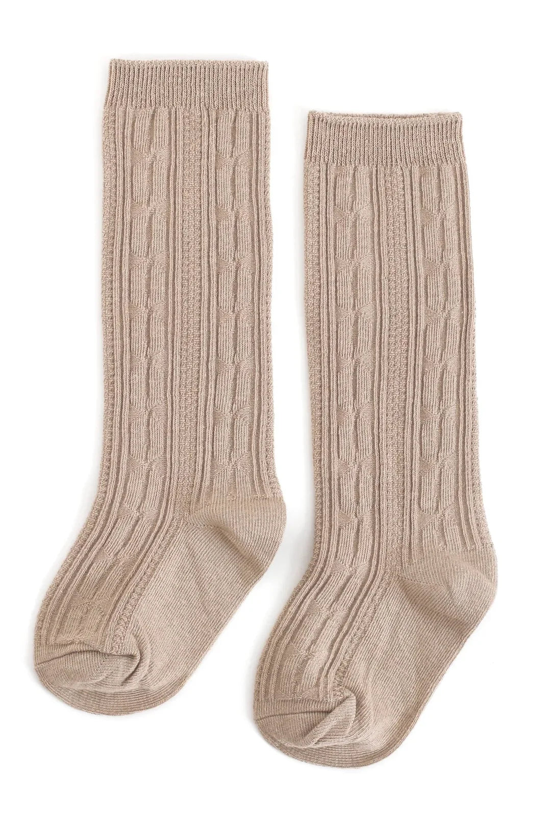 Solid Cable Knit Knee High Socks