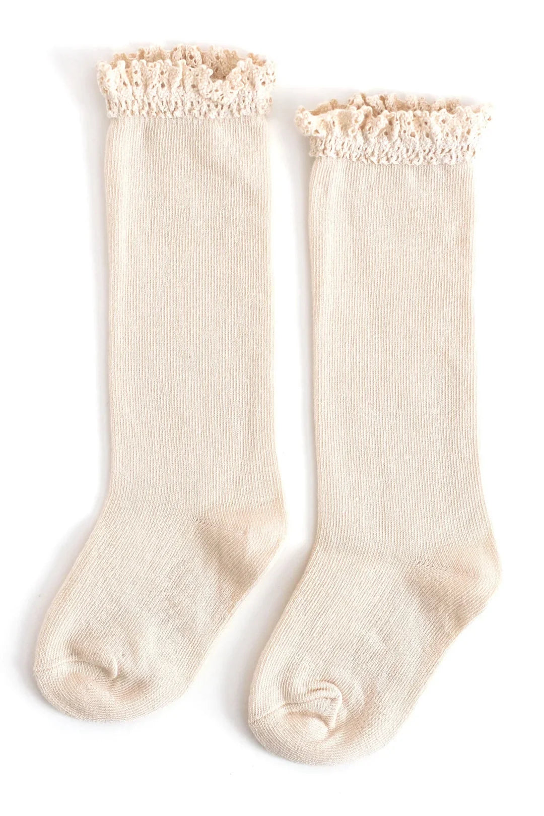 Solid Lacetop Knee Socks