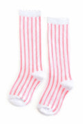 White/Blossom Scalloped Knee High