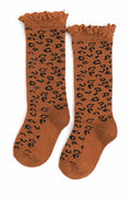 Leopard Lace Top Knee High Socks