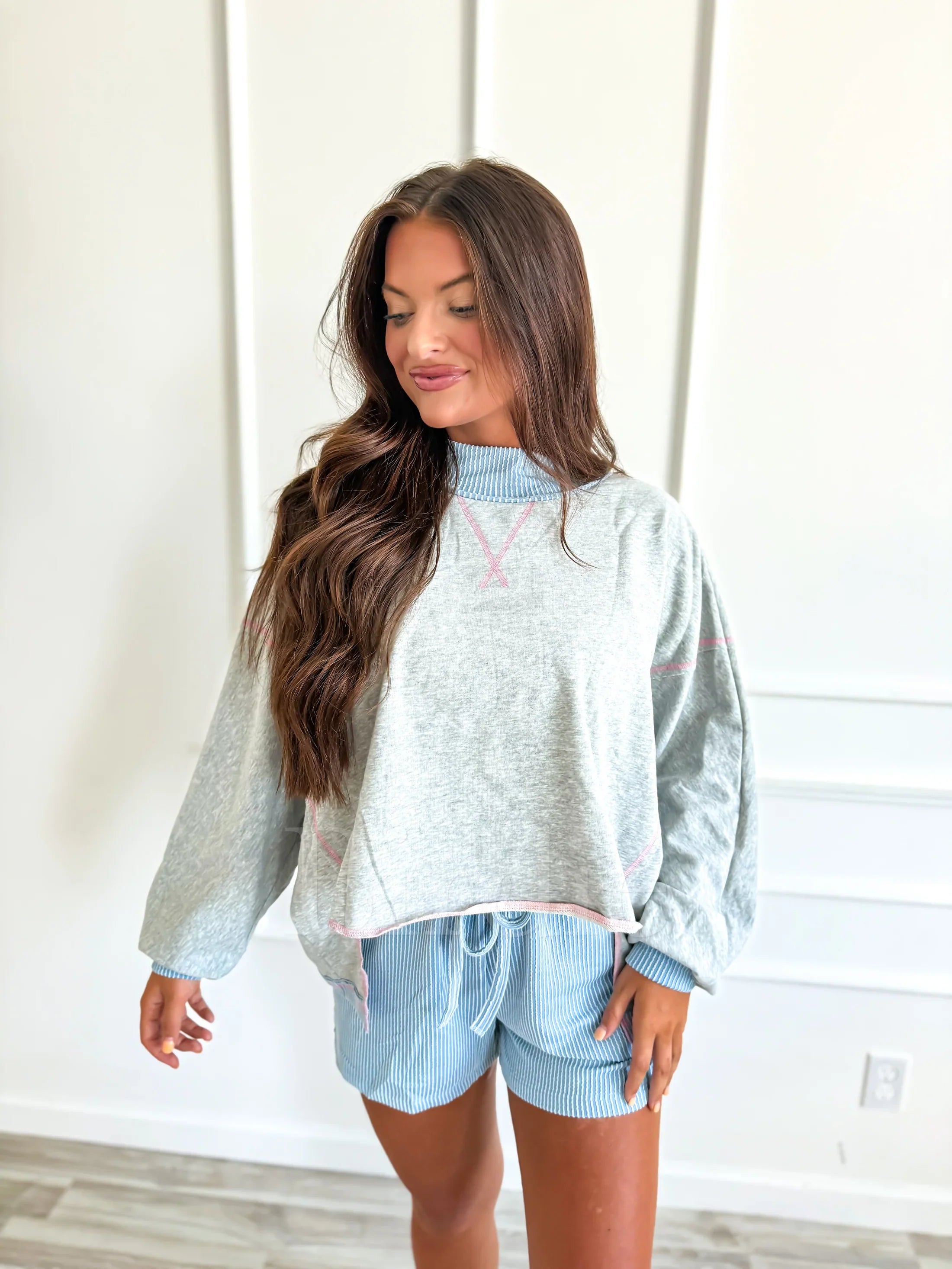 BIRDIE PREORDER Spun Sugar Rib Mock Neck Set (SOLD AS SET)