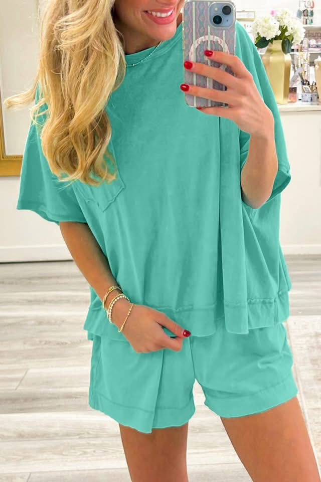 Raw Edge Patch Pocket Oversized Set
