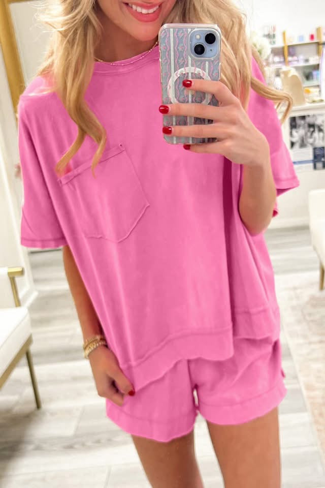 Raw Edge Patch Pocket Oversized Set